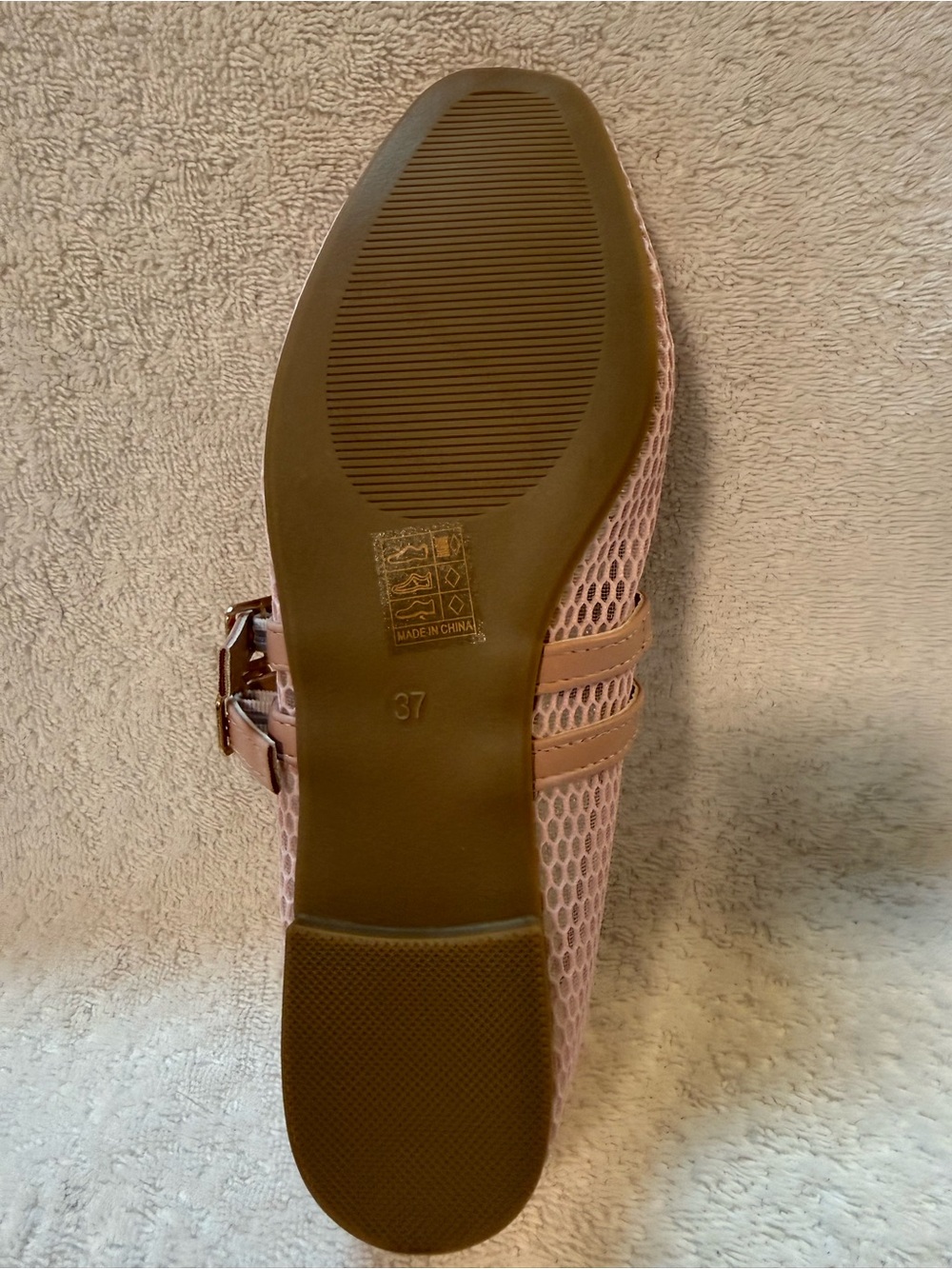 Women's Double-Strap Mesh Mary Jane Flats in Dusty Pink - Picture 4 of 5